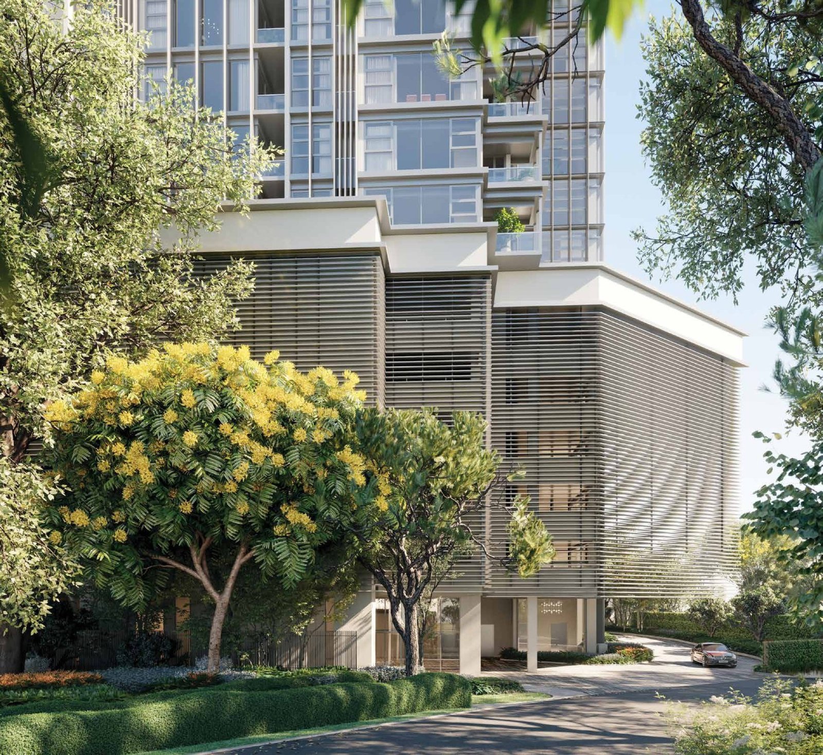 111 Menerung entrance and podium: artist's impression