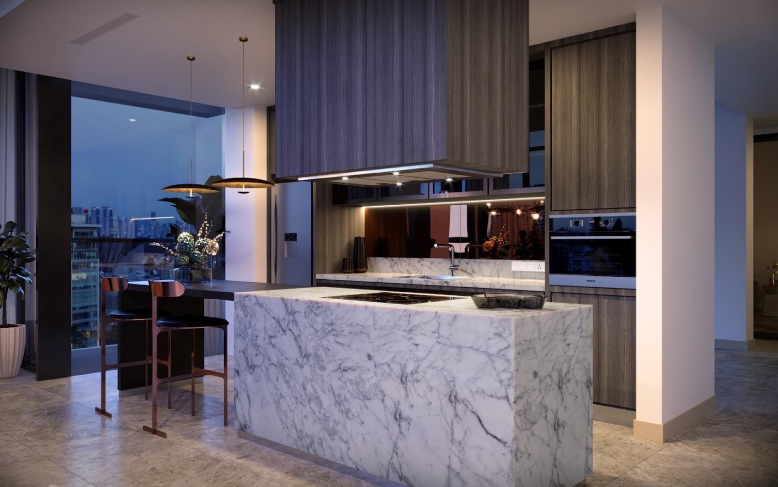 111 Menerung kitchen with island: artist's impression