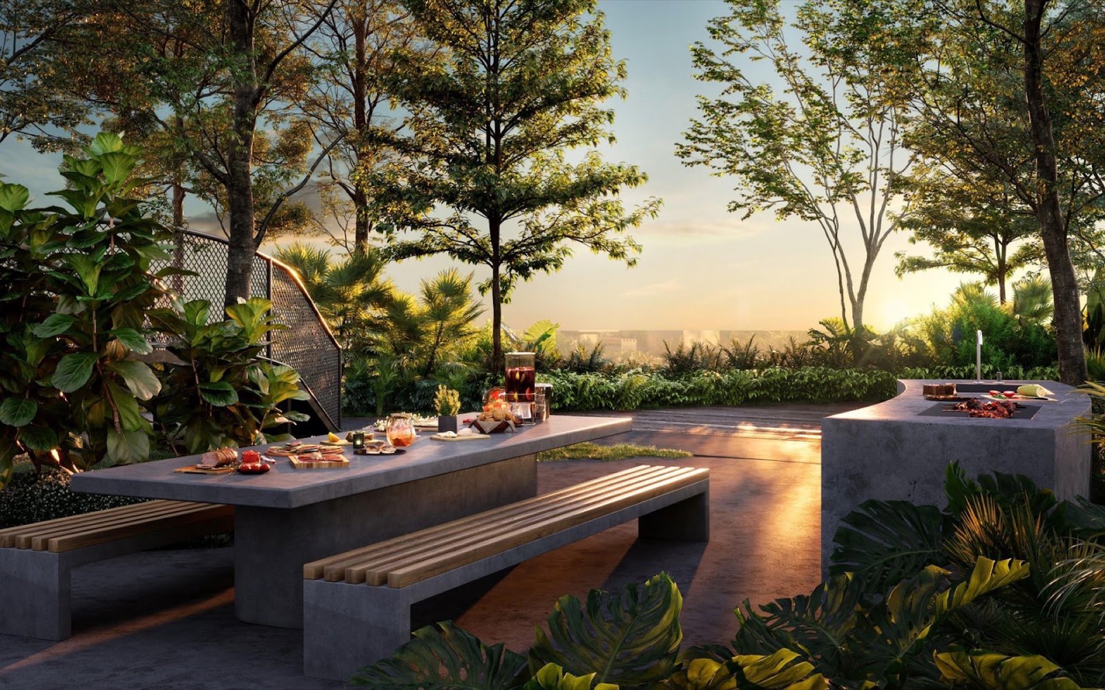 Alora Residences Grill & Feast BBQ area: artist's impression