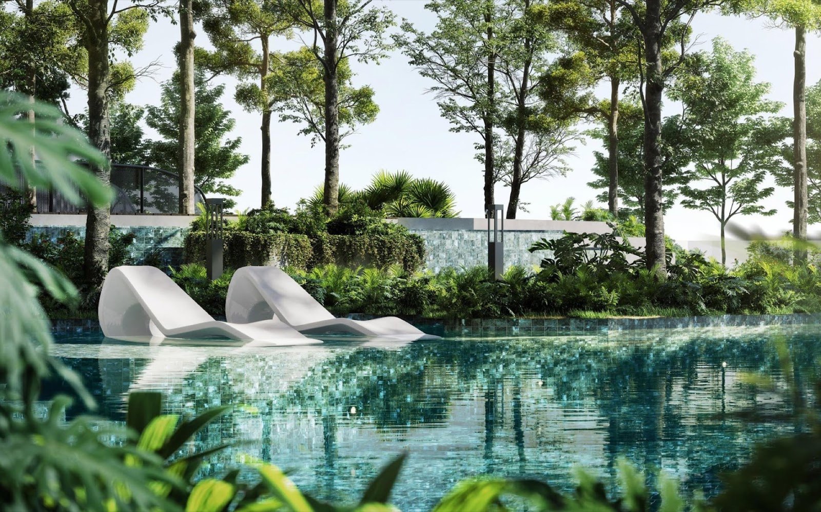 Alora Residences pool loungers: artist's impression