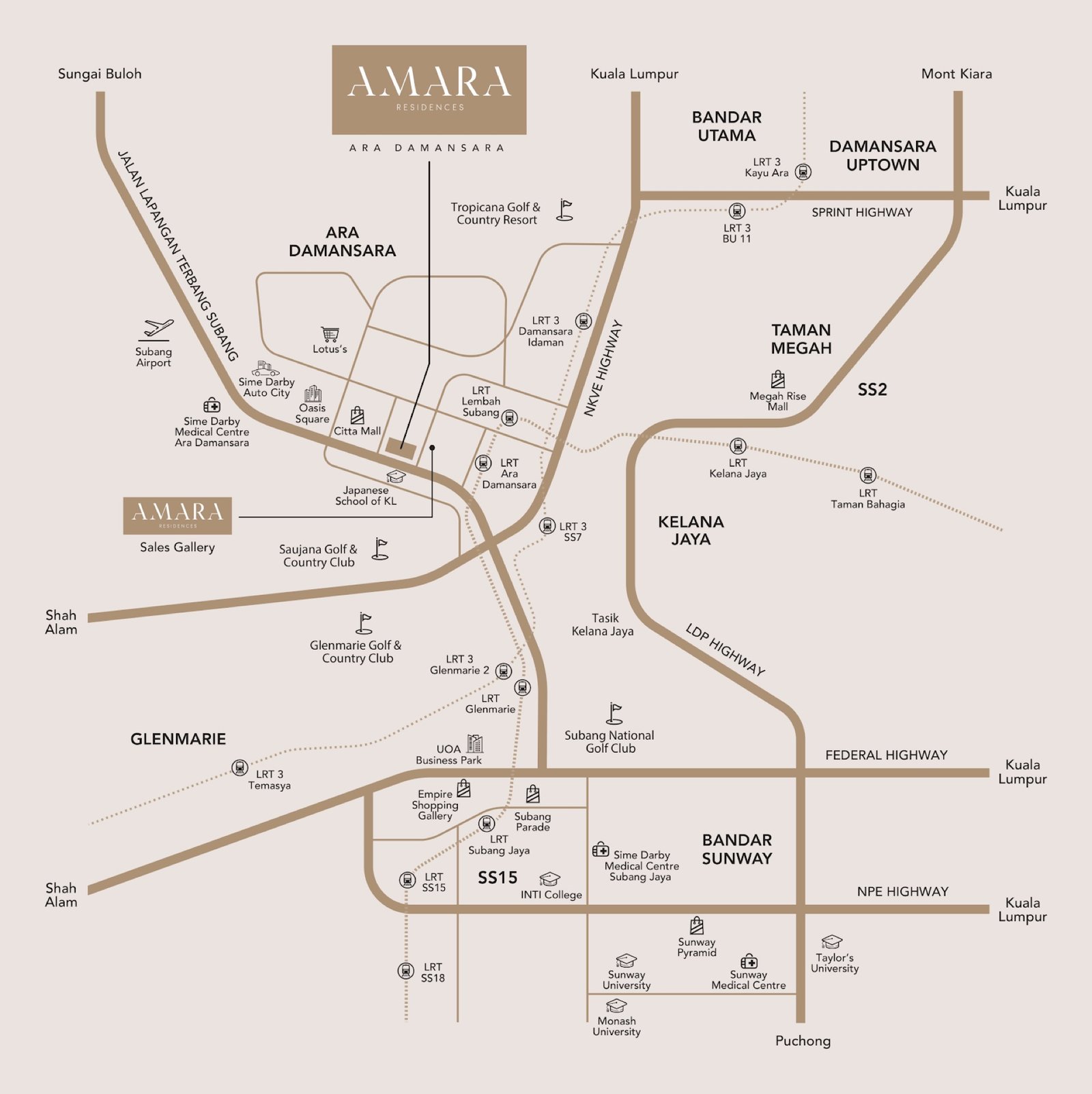 Amara Residences location map