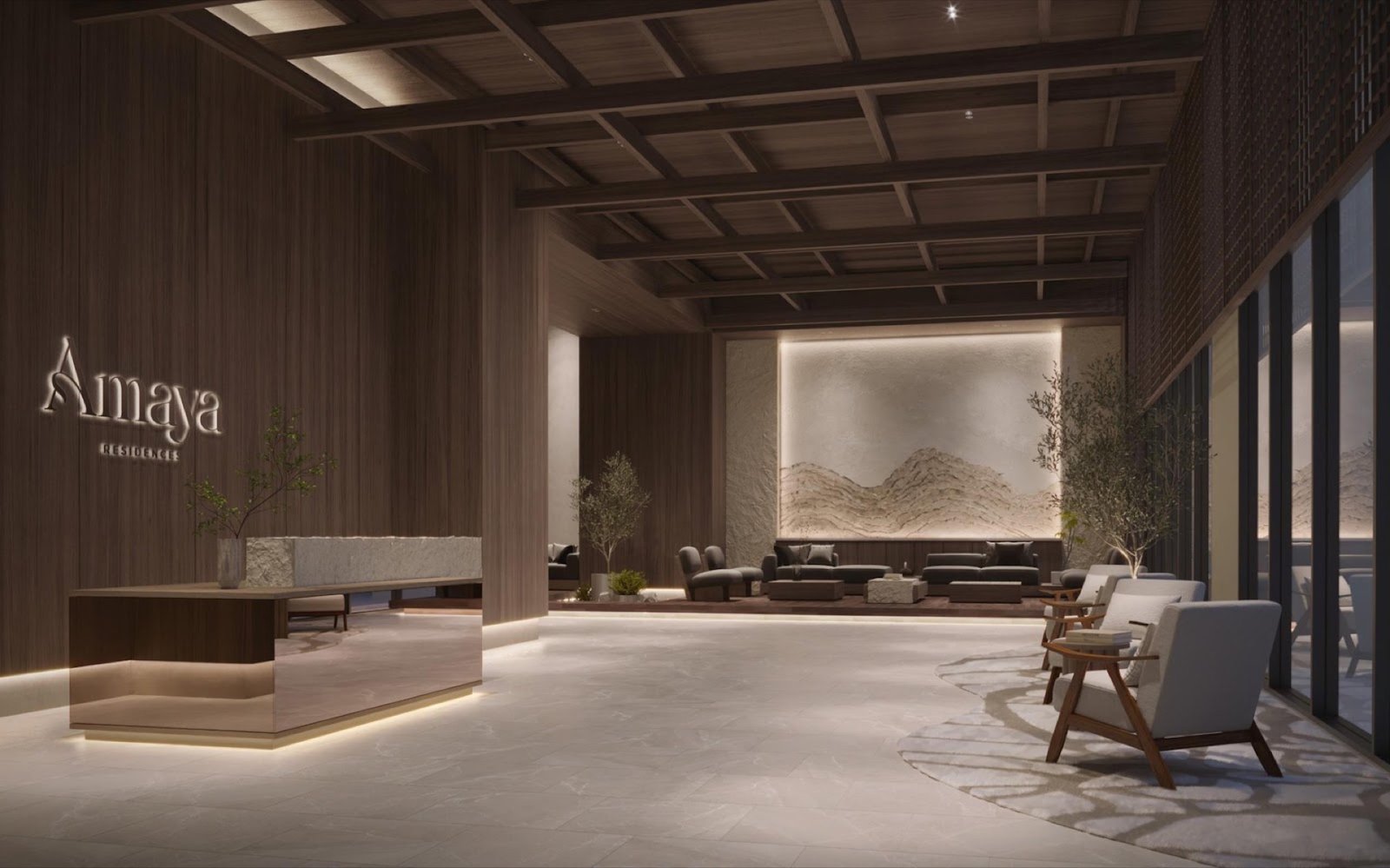 Amaya Residences lobby lounge: artist's impression