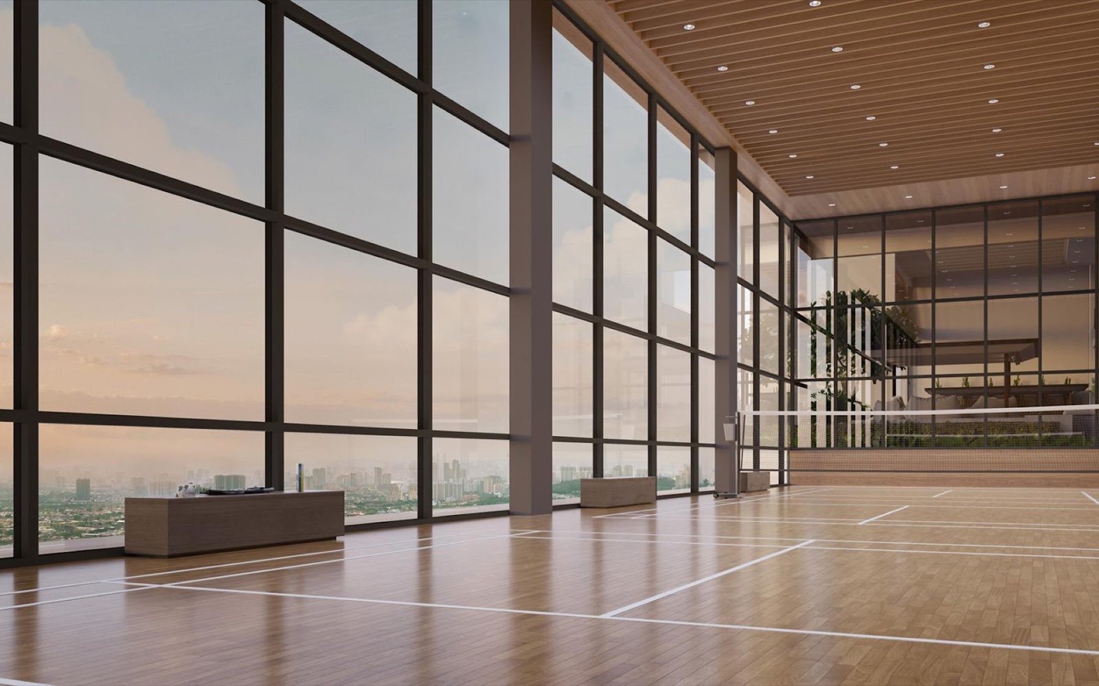 Amaya Residences sky badminton and pickleball court: artist's impression