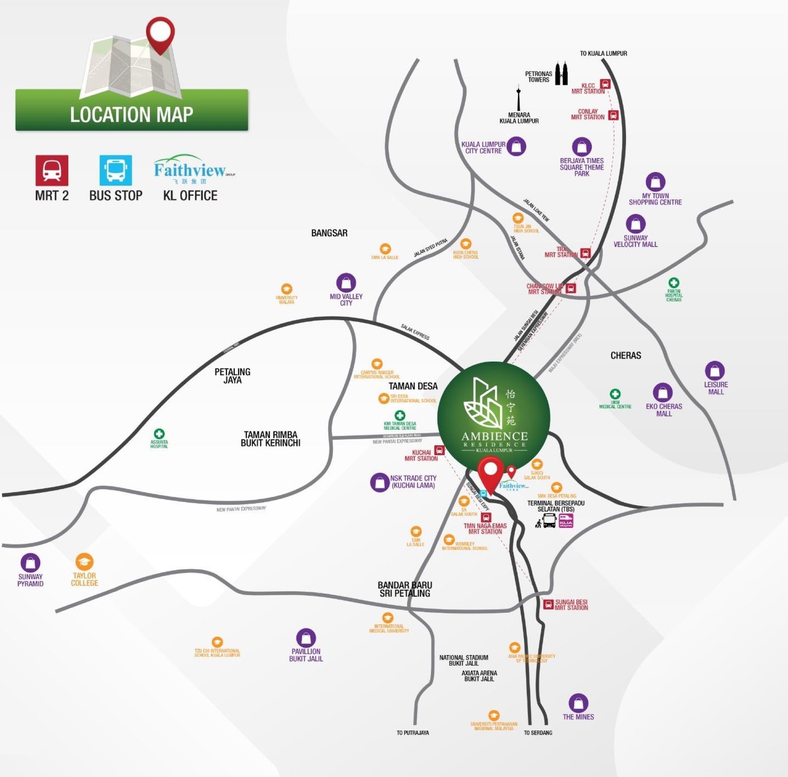 Ambience Residence location map