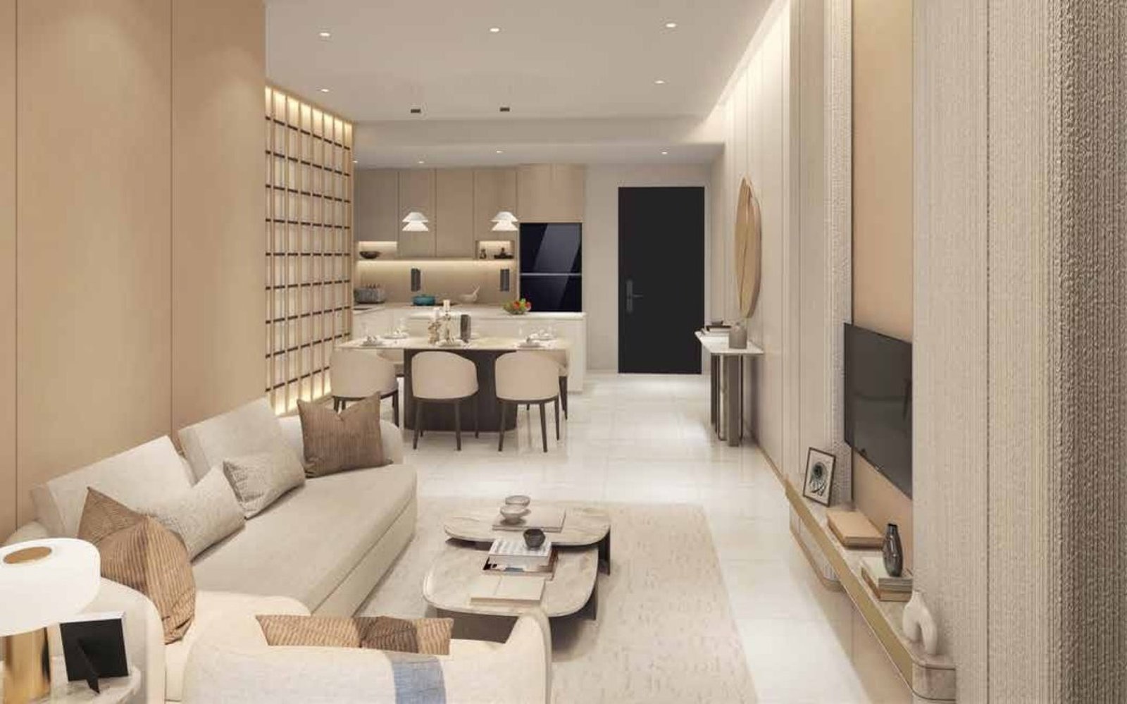 Aras Residences living and dining room: artist's impression