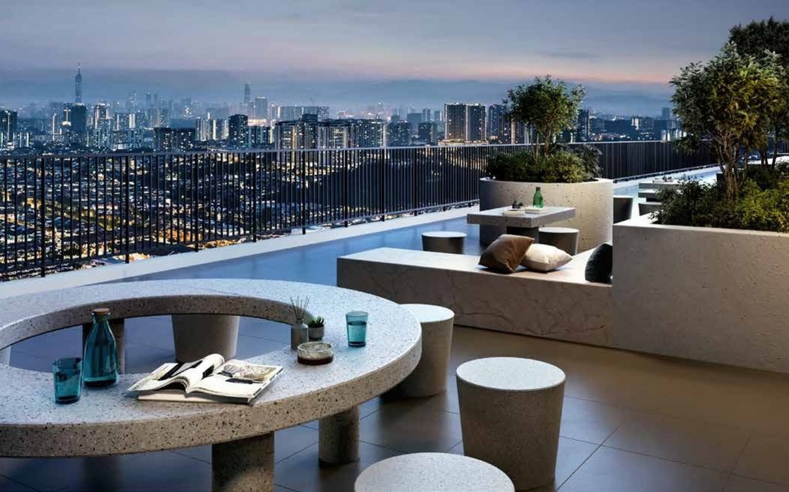 Aras Residences Level 56 sky terrace with city view: artist's impression