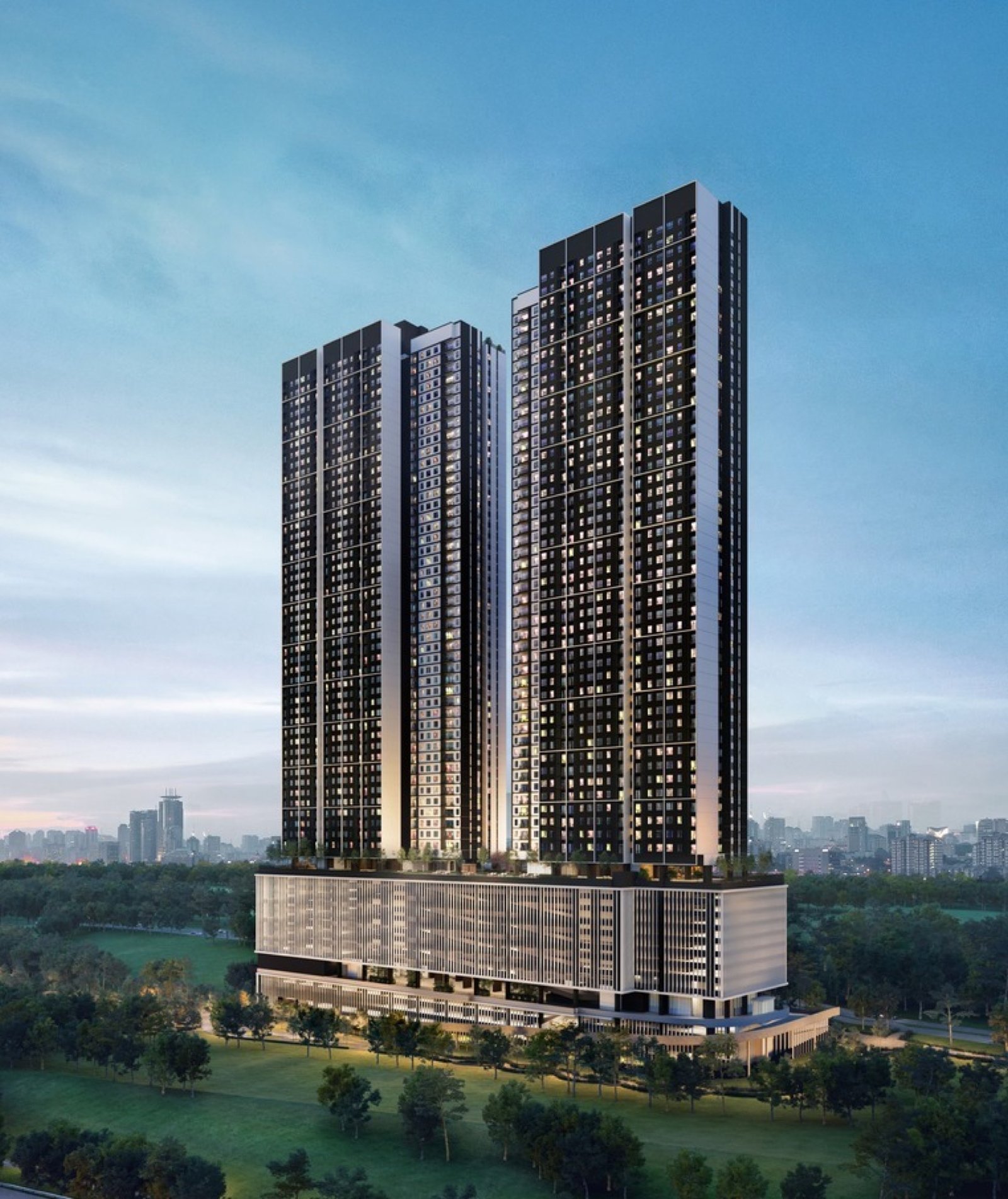 Aras Residences, two 56-storey towers in WCity OUG: artist's impression