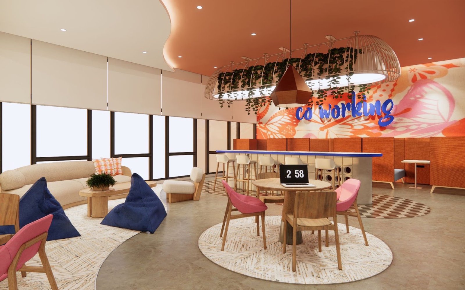 Aricia Residences co-working lounge: artist's impression