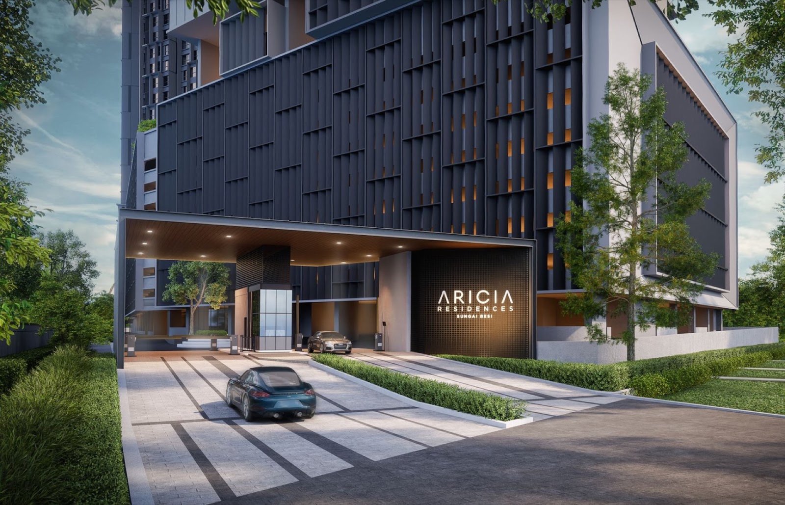 Aricia Residences drop-off and entrance: artist's impression