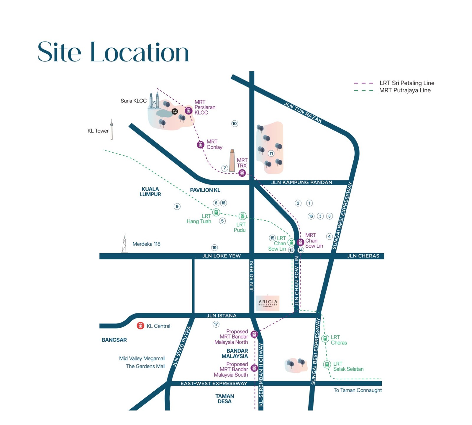 Aricia Residences location map