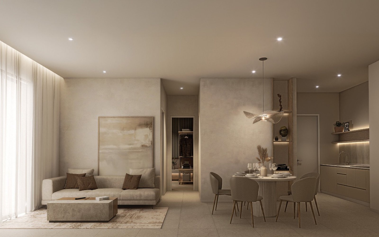 ARRA Residences living and dining area: artist's impression