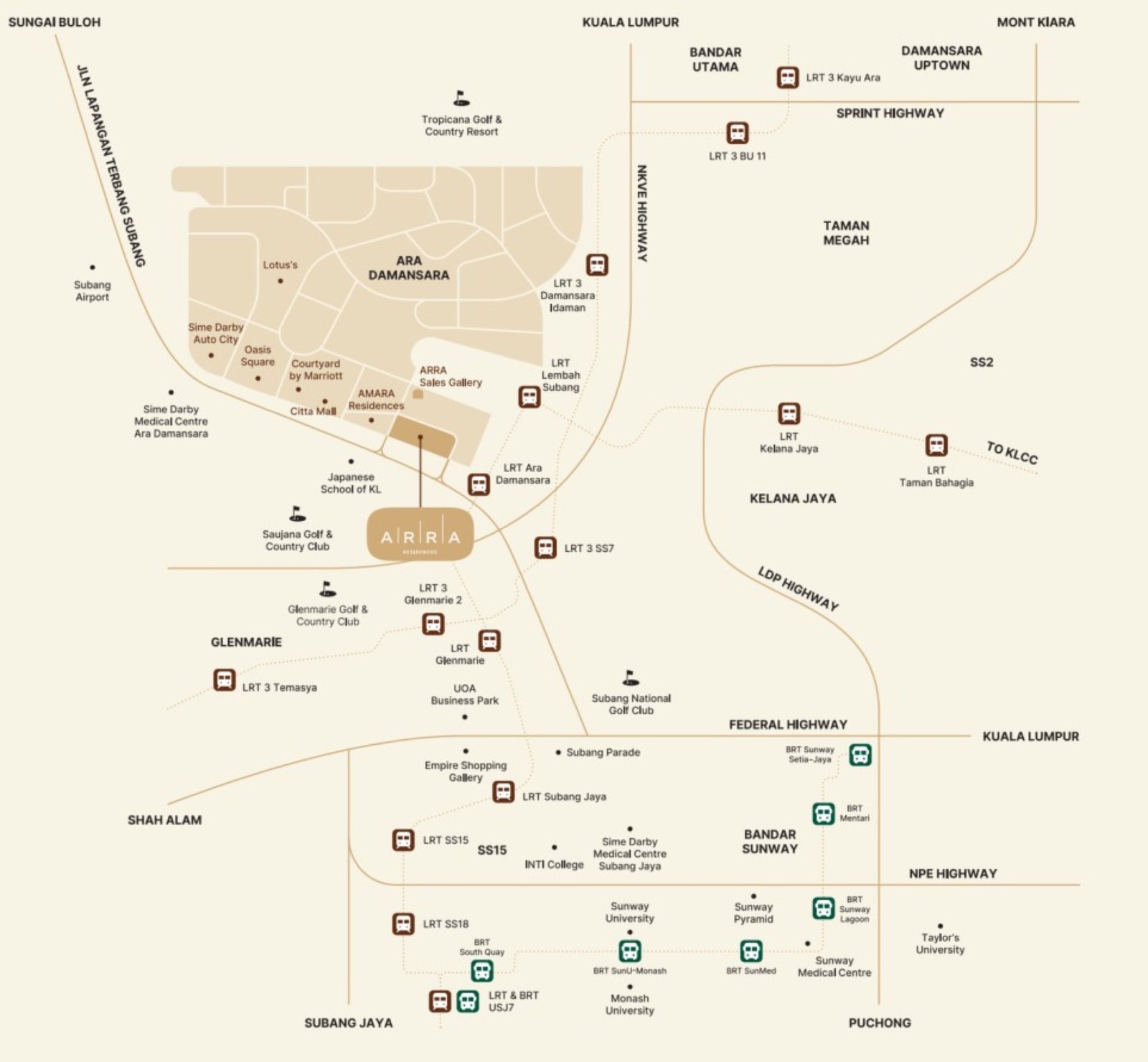 ARRA Residences location map