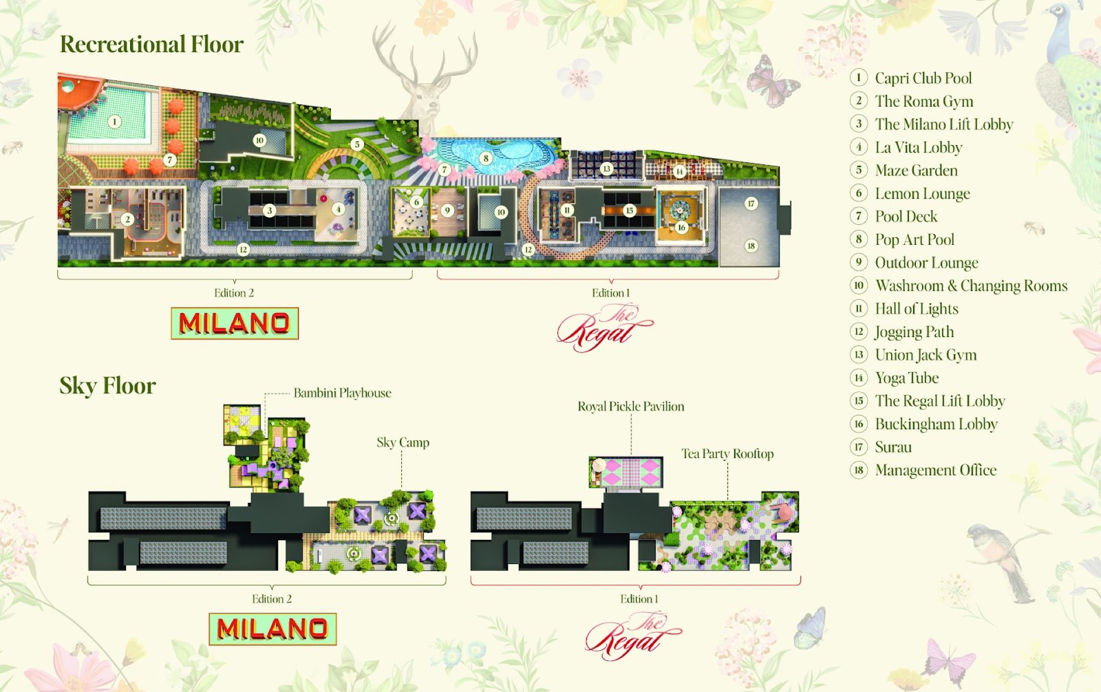 Arte Star recreational and sky floor facilities plan