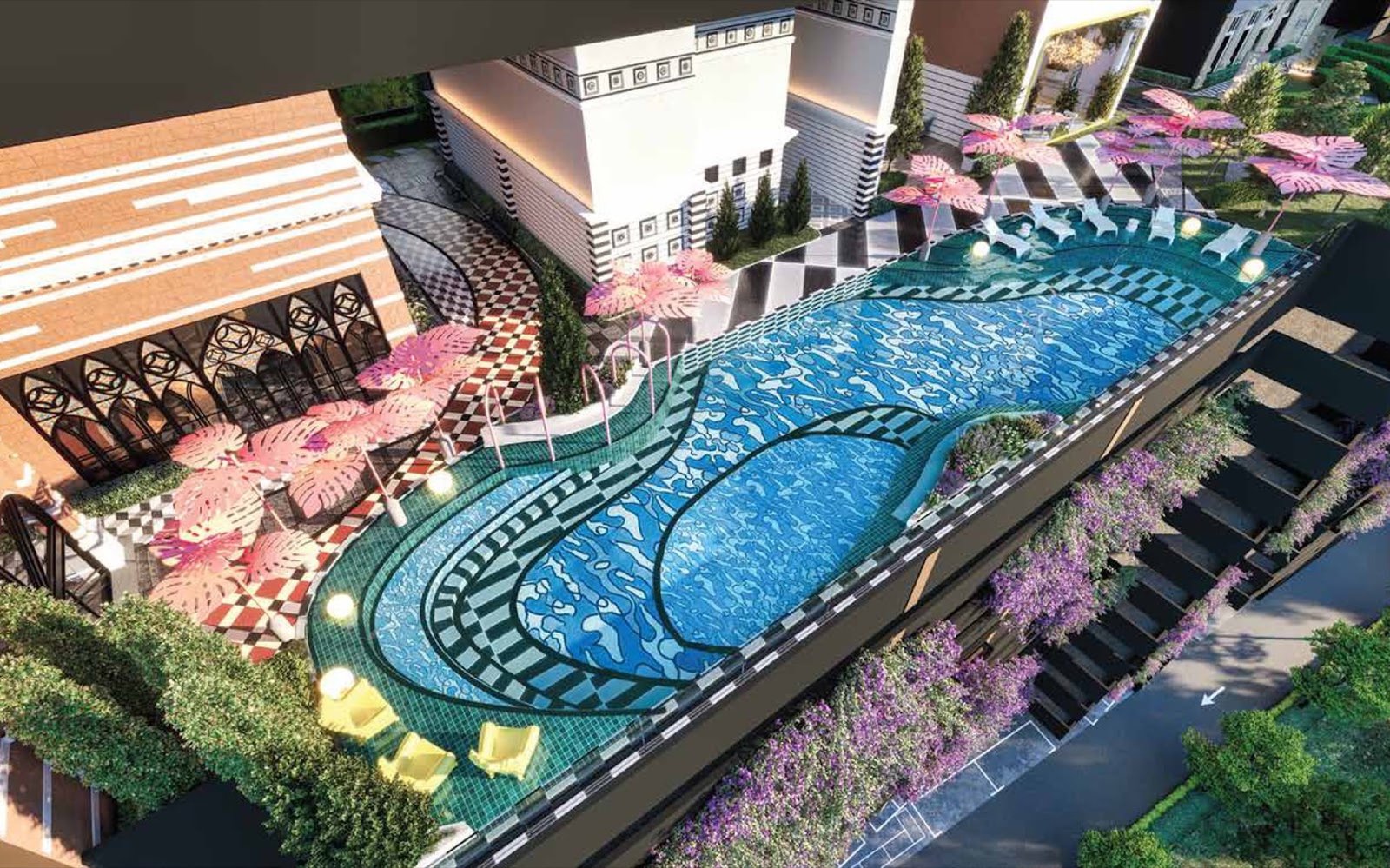 Arte Star swimming pool deck: artist's impression