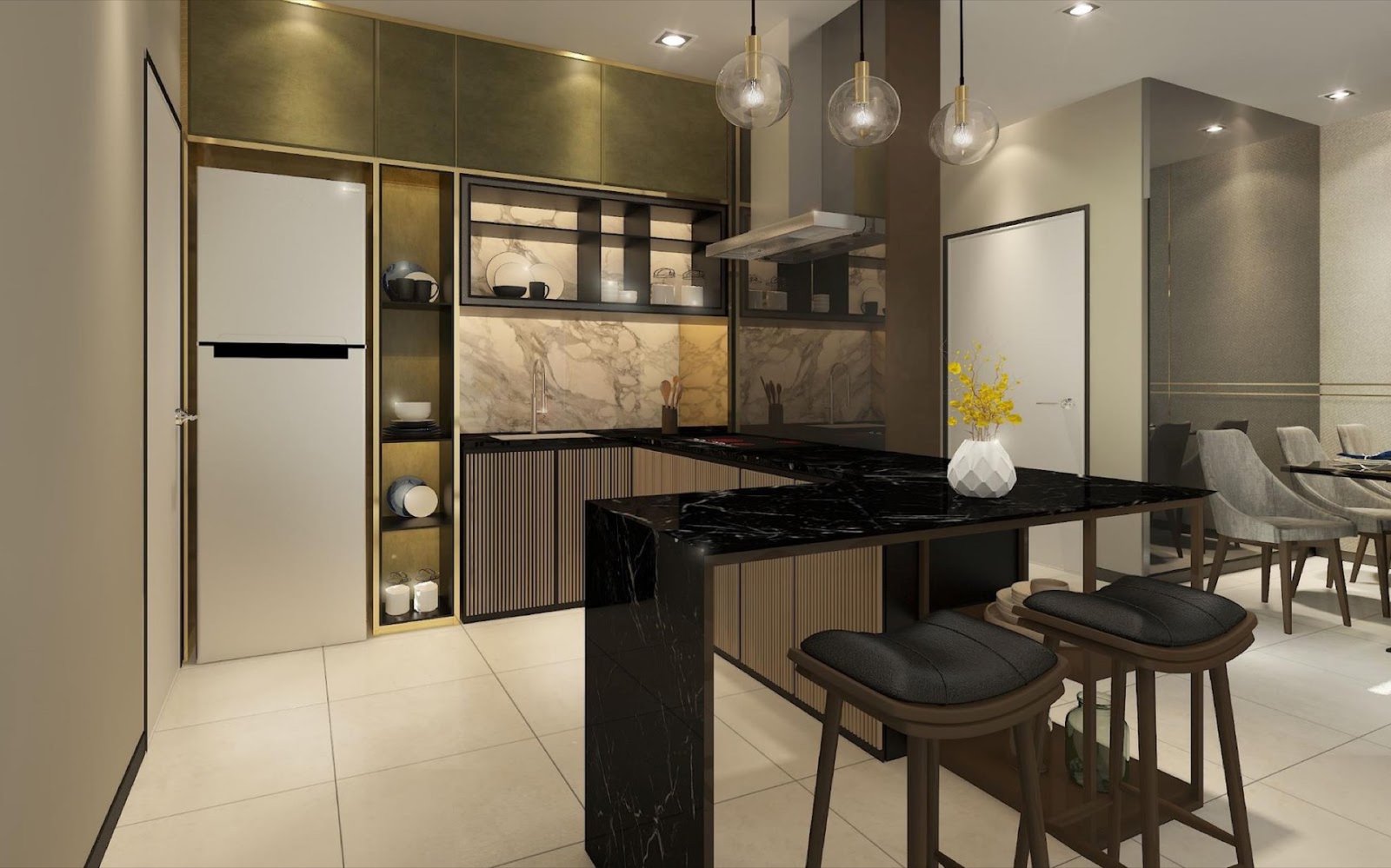 Arunya Residences kitchen: artist's impression