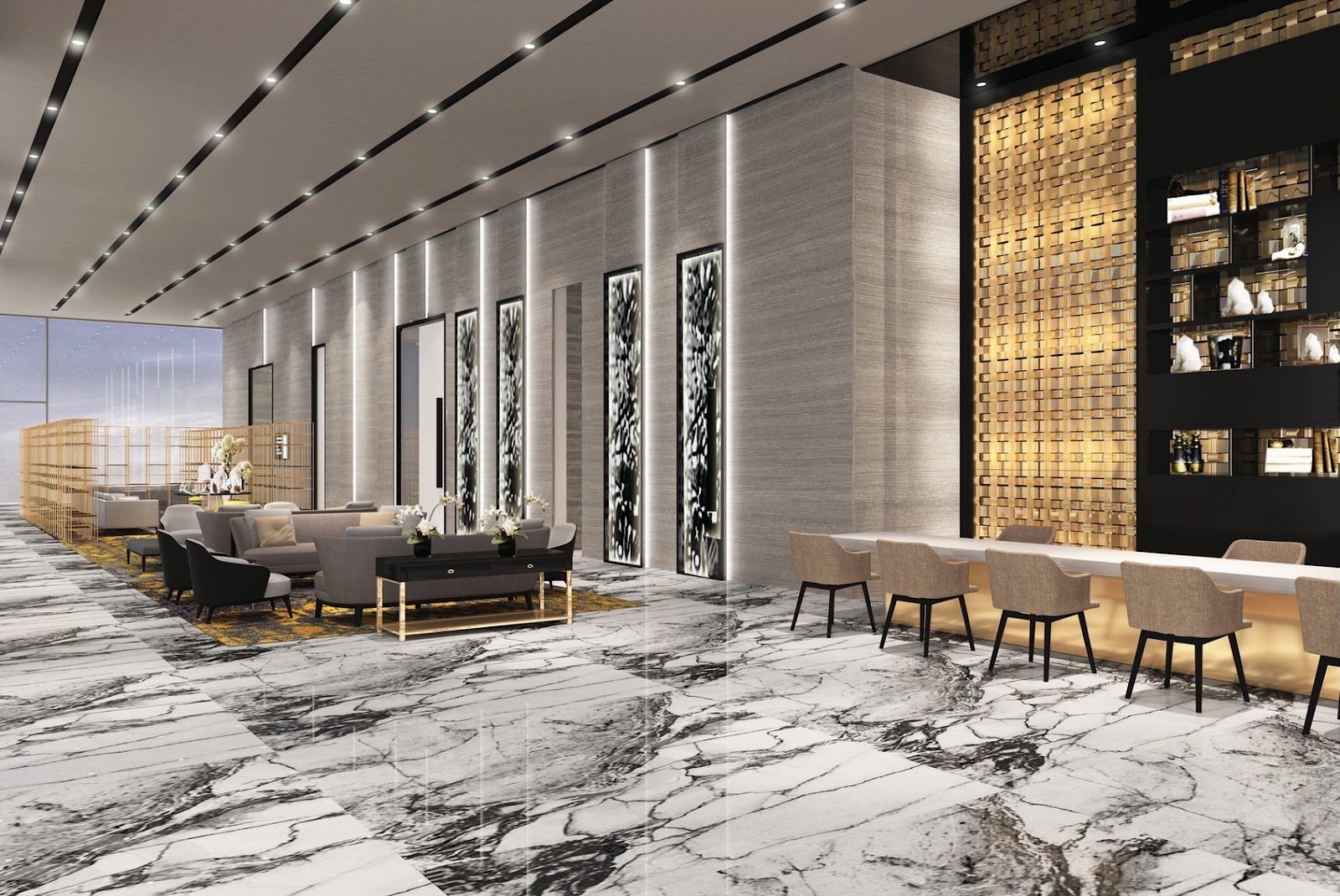 Ascott Star Residence lounge: artist's impression