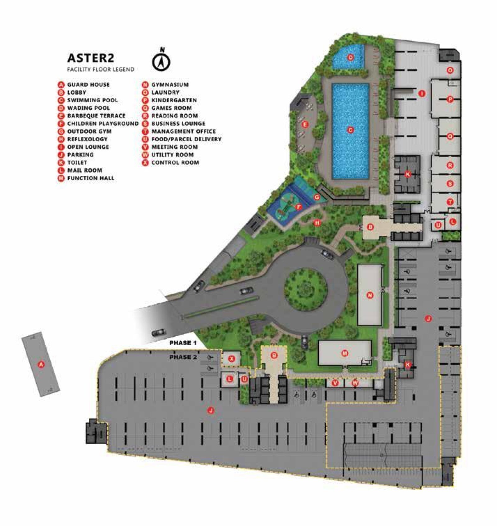 Aster Hill ground-floor facility plan