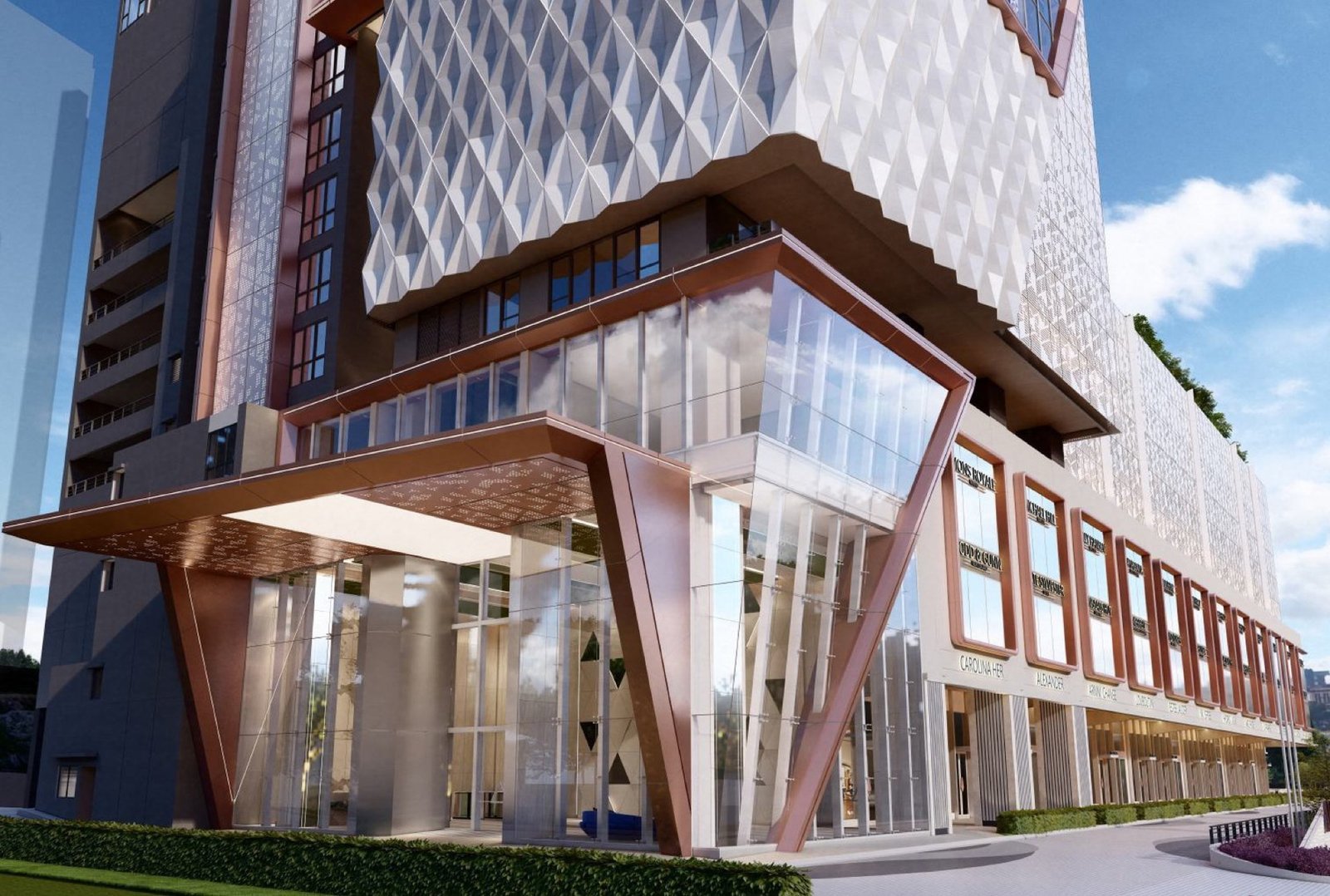 Aurum Suites drop-off and entrance: artist's impression