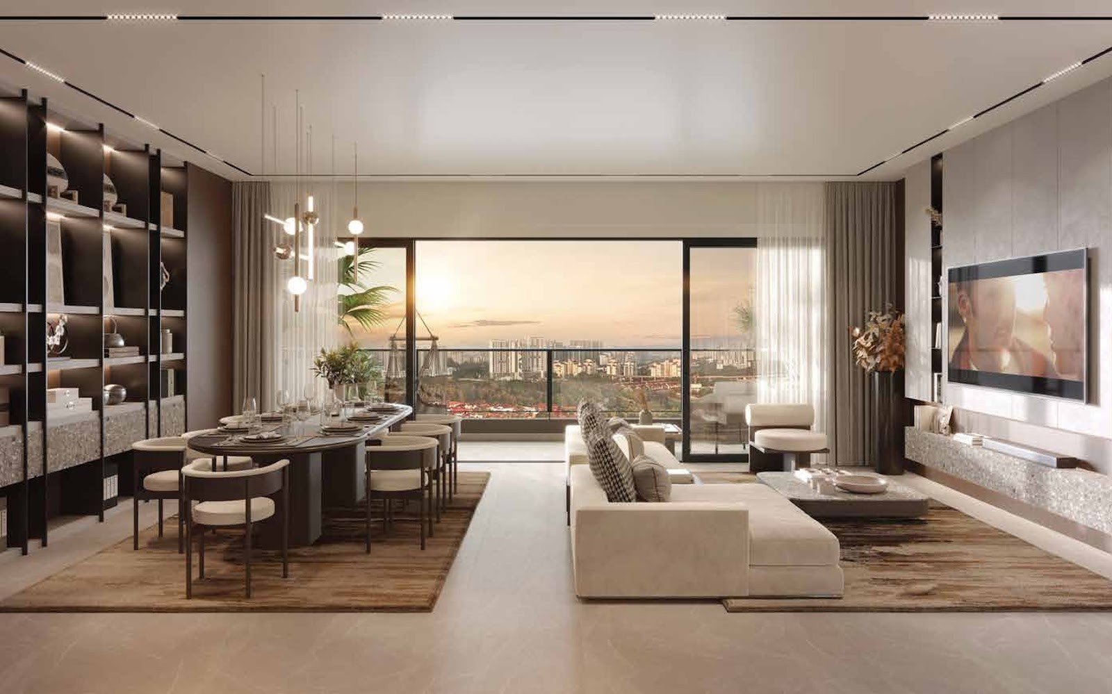 Ayanna Resort Residences living and dining area: artist's impression