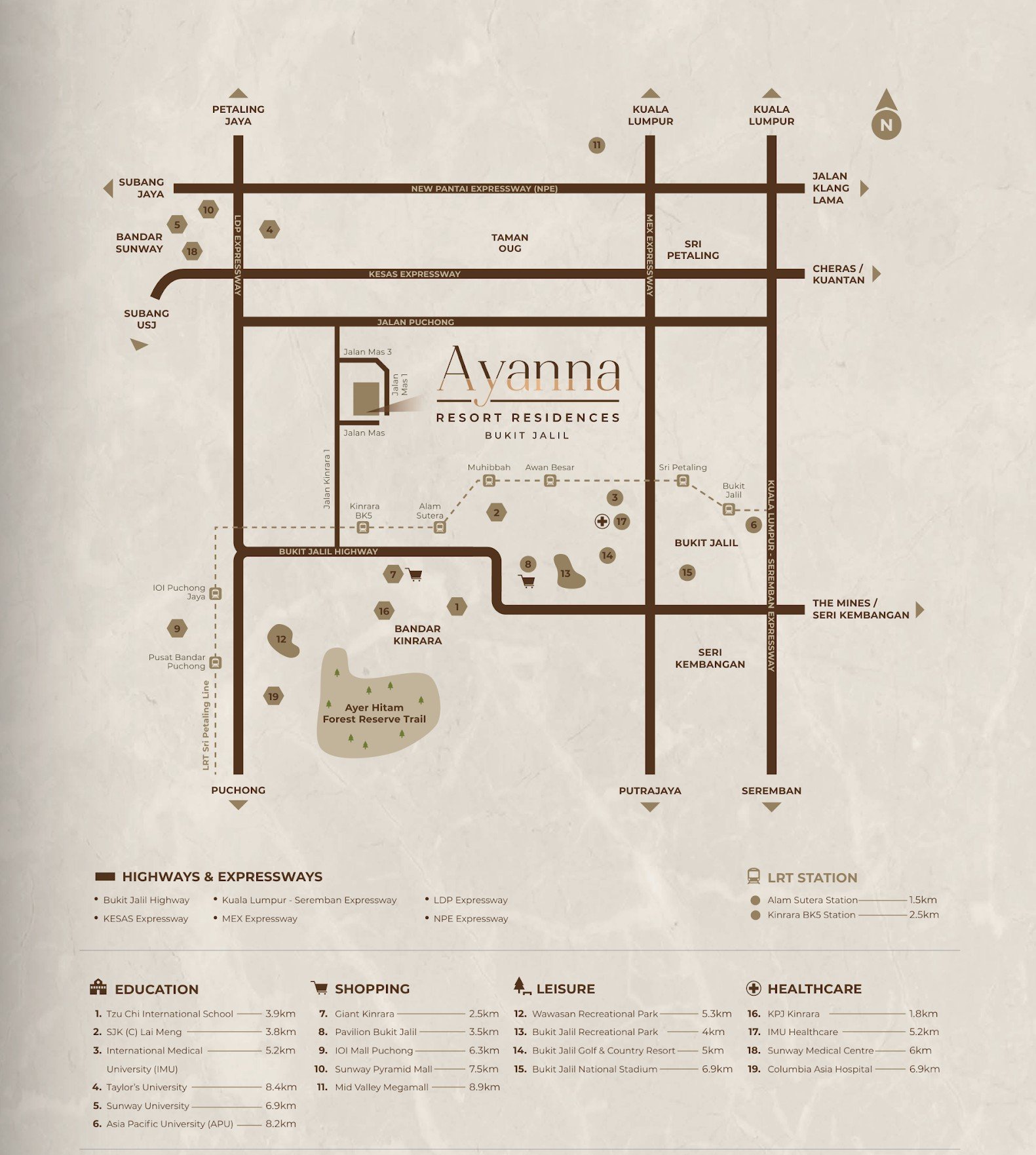 Ayanna Resort Residences location map