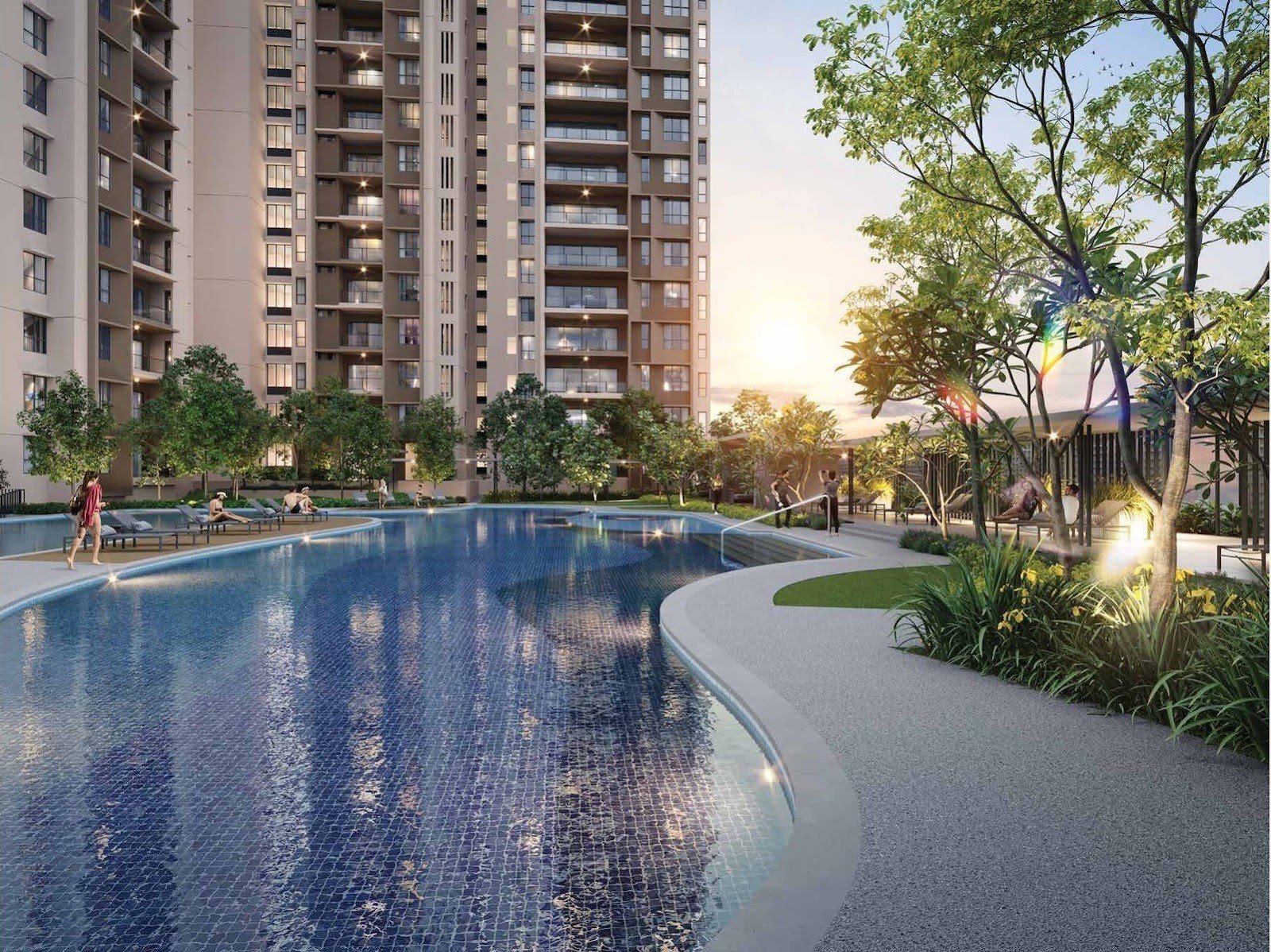 Ayanna Resort Residences pool deck: artist's impression