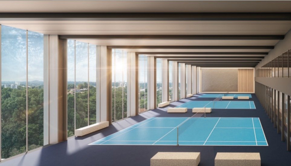 Bamboo Hills Residences badminton courts: artist's impression
