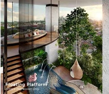 Bangsar Hill Park floating platform above the pool deck: artist's impression