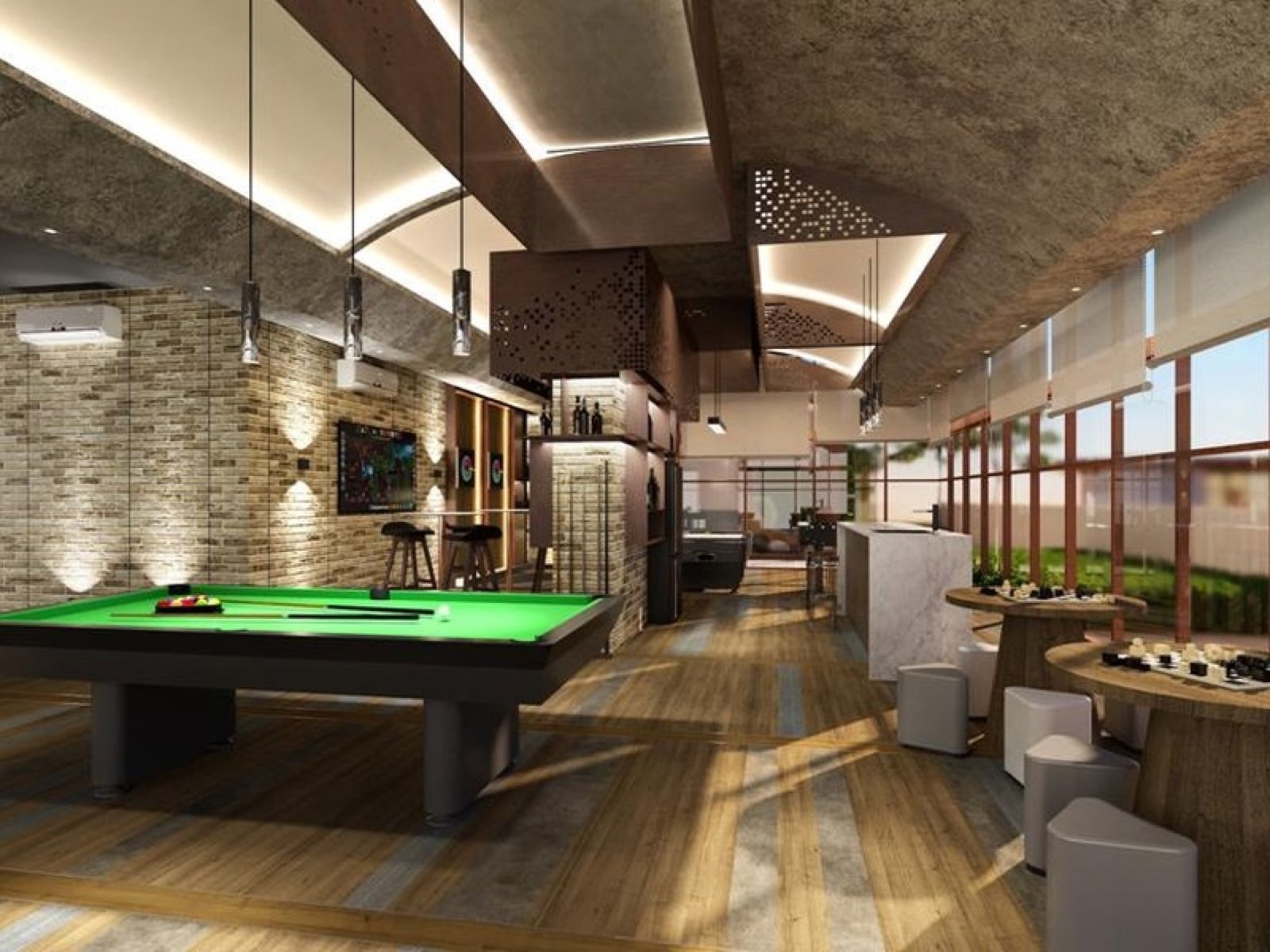 D'Tessera Residences games room with pool table: artist's impression