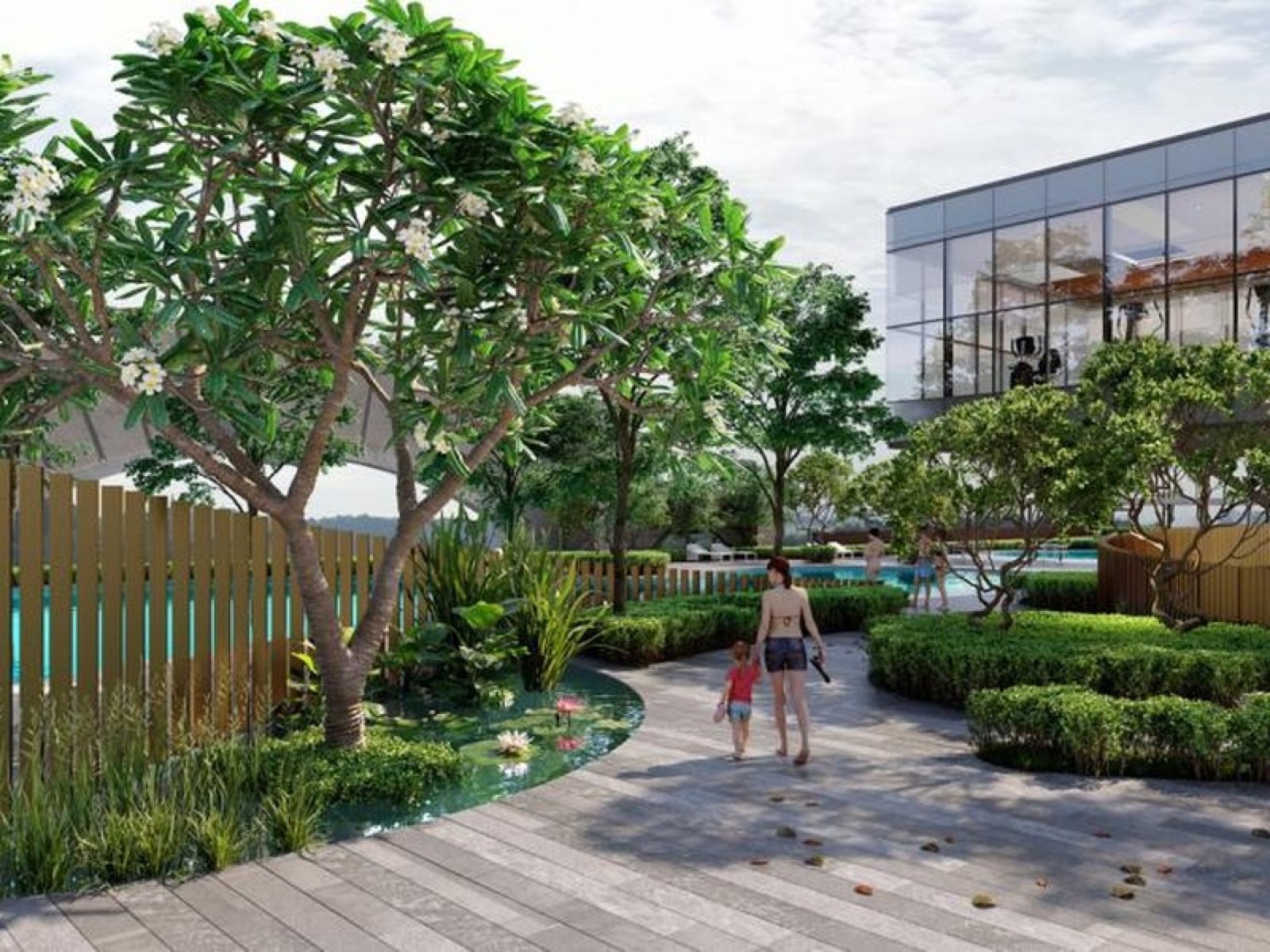 D'Tessera Residences podium garden walk: artist's impression