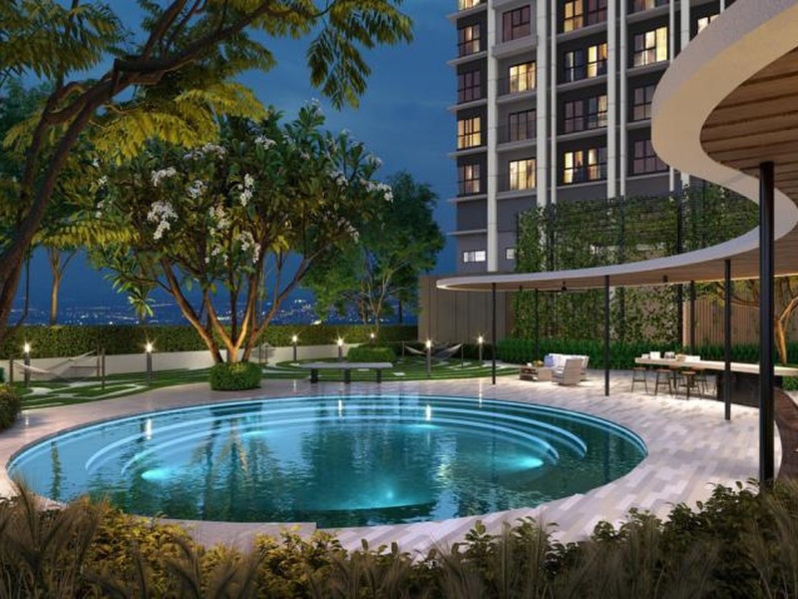 D'Tessera Residences round pool and deck: artist's impression