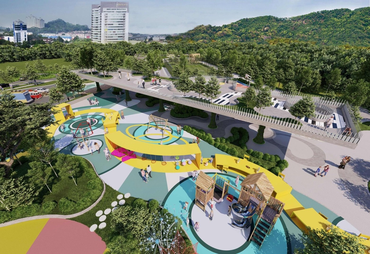 Children's play area in Senses Park: artist's impression