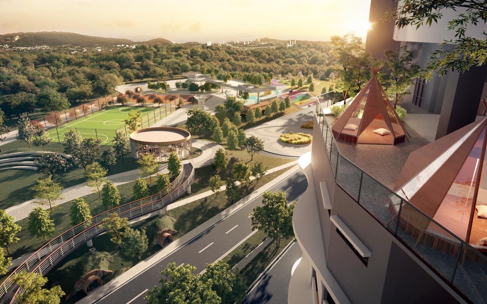 Damansara Livista viewing deck facing Senses Park: artist's impression