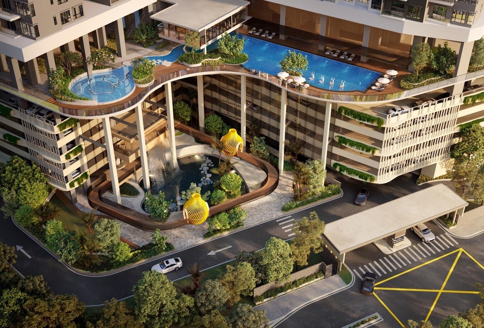 Damansara Livista towers and Level 6 facilities podium: artist's impression