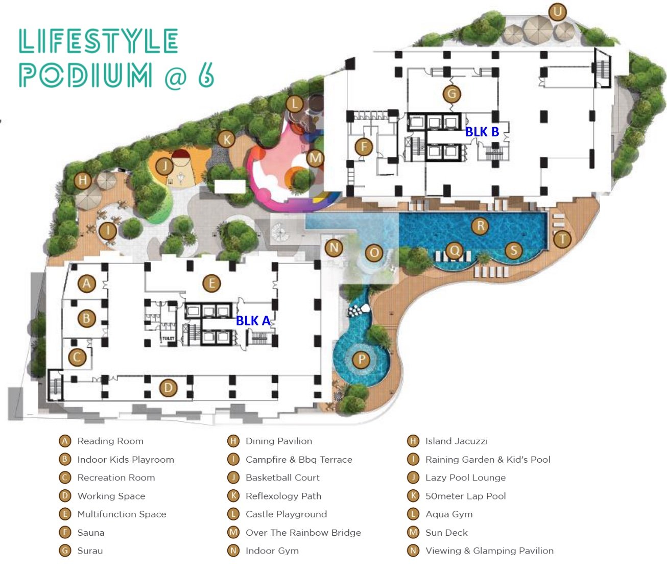 Damansara Livista Level 6 lifestyle podium facilities plan