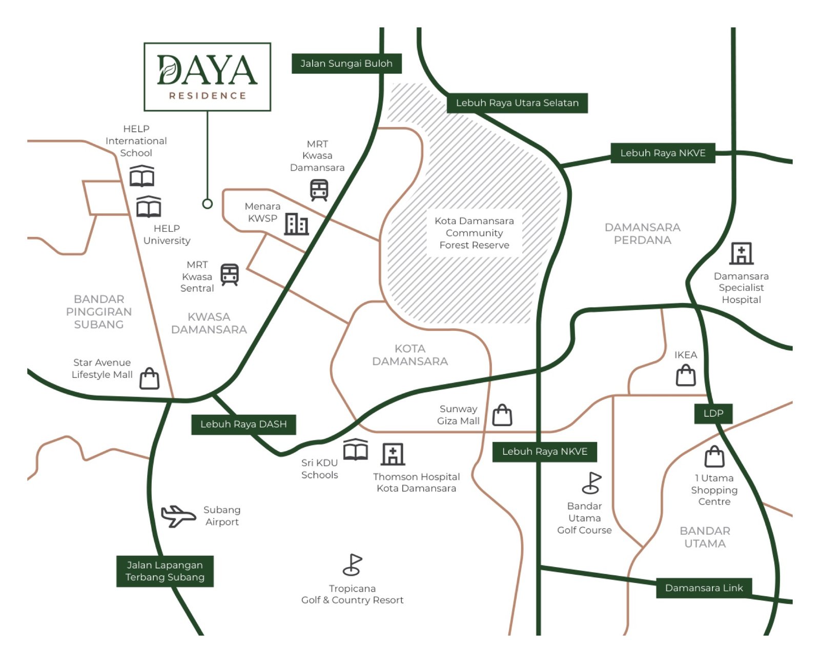 Daya Residence location map