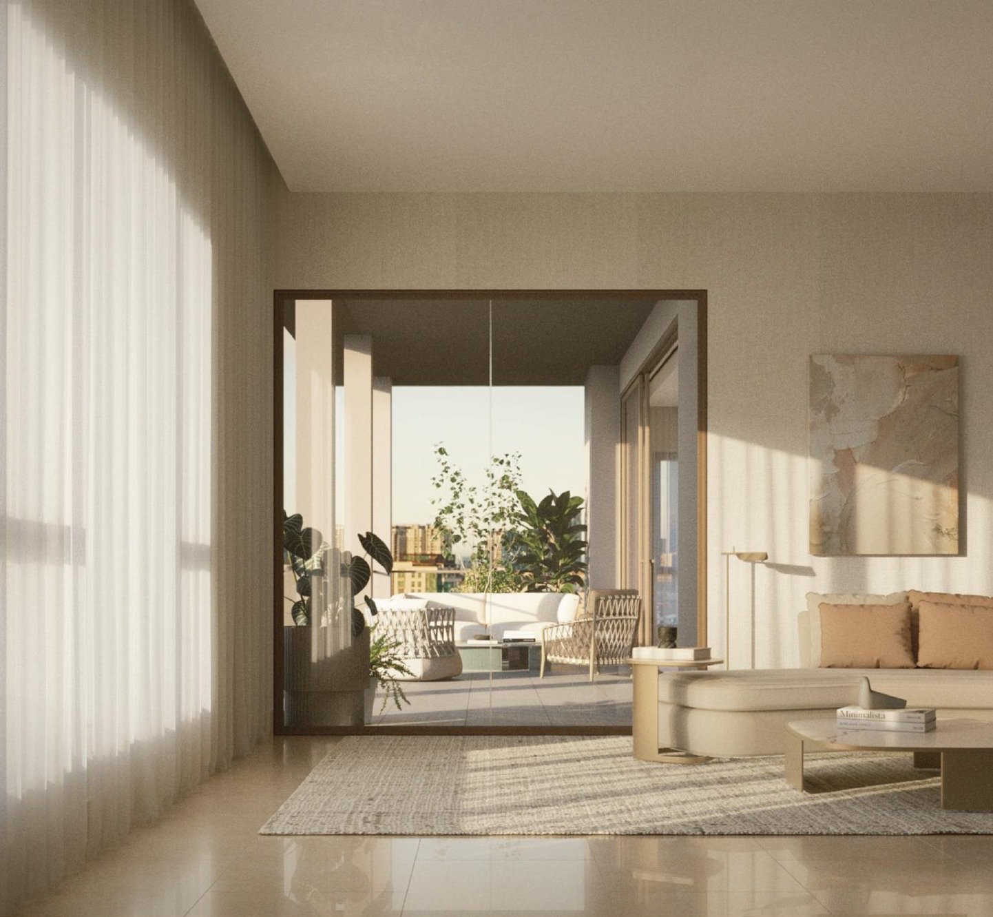 EDEN Taman Duta living room and balcony: artist's impression