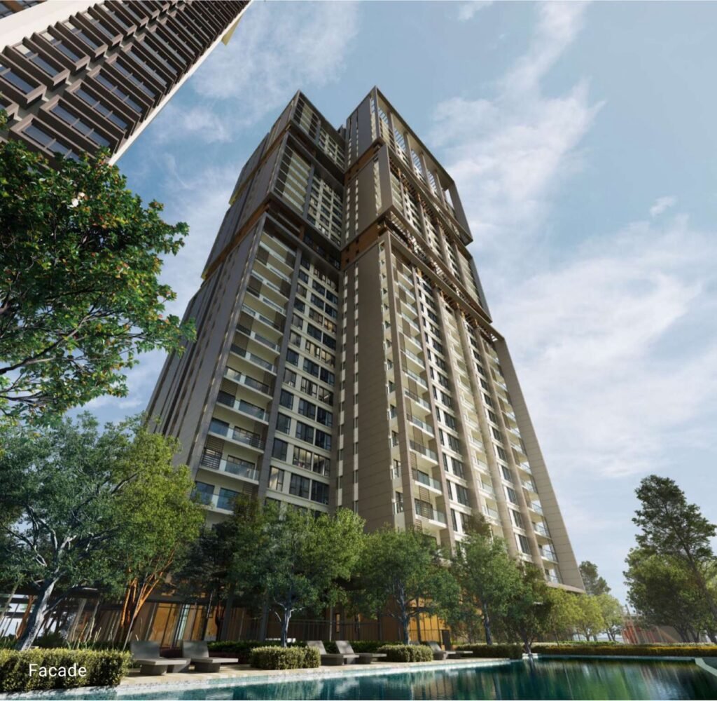 Enlace Suites II, Pantai Sentral Park: artist's impression of the tower facade from the pool deck