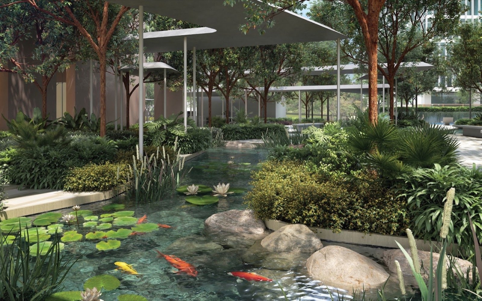 Enlace Suites II water garden: artist's impression