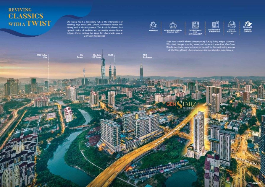 Gen Starz Residences on Old Klang Road with the KL skyline: artist's impression