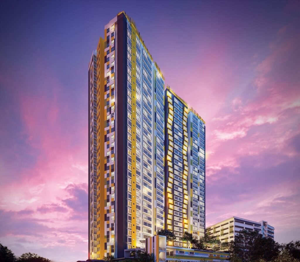 Helix 2 PJ South tower at dusk: artist's impression