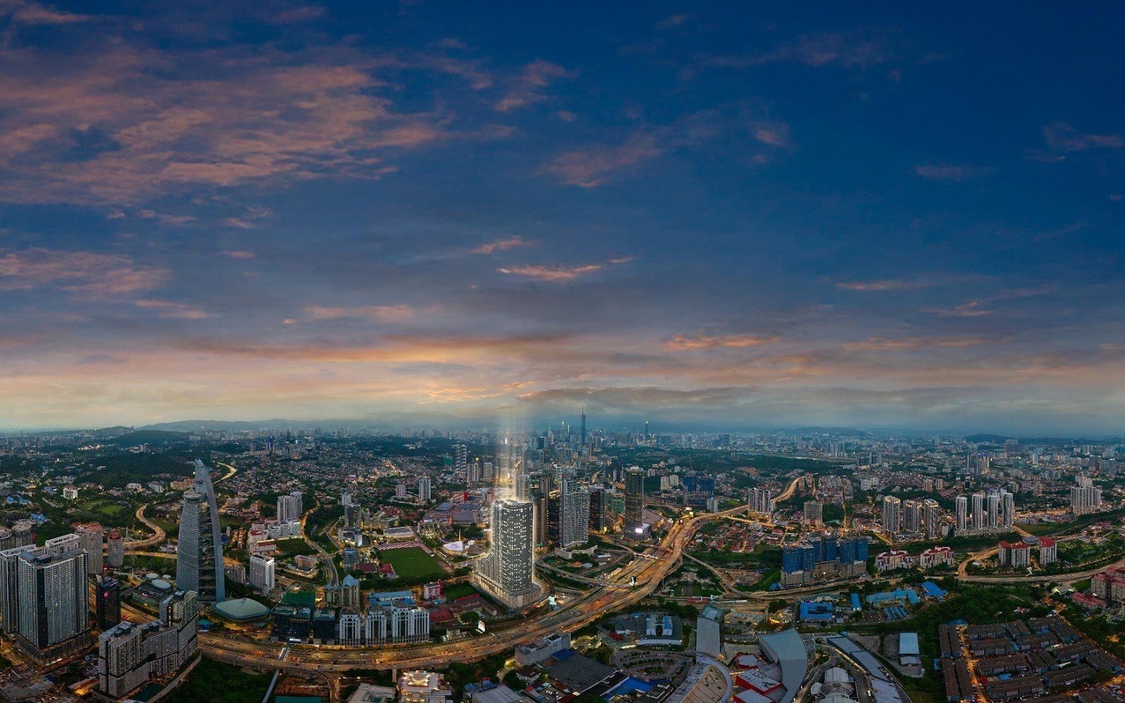 Khaya Residences aerial view of the surroundings at dusk: artist's impression