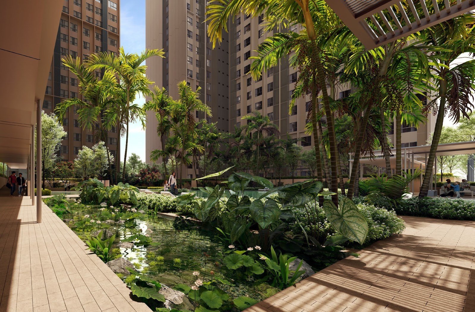 The Kingswoodz biopond and garden walkway: artist's impression