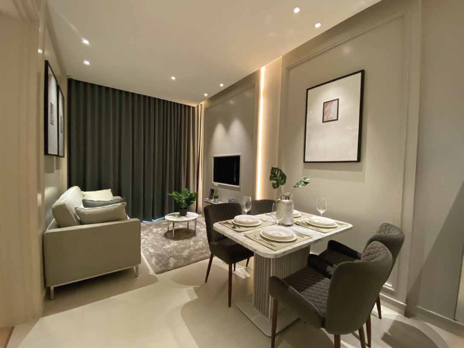 Laurel Residence living and dining area: artist's impression