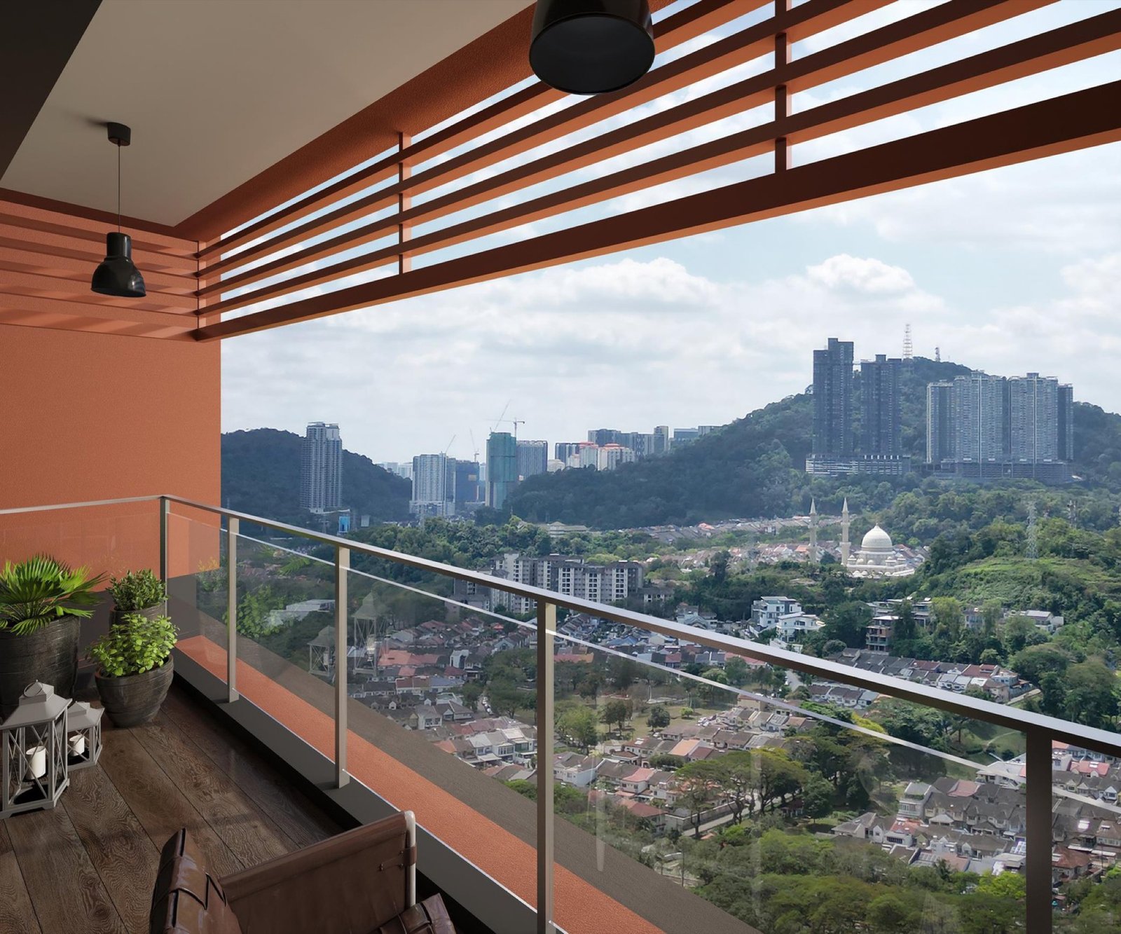 Laverra Seri Damansara Residences balcony view: artist's impression