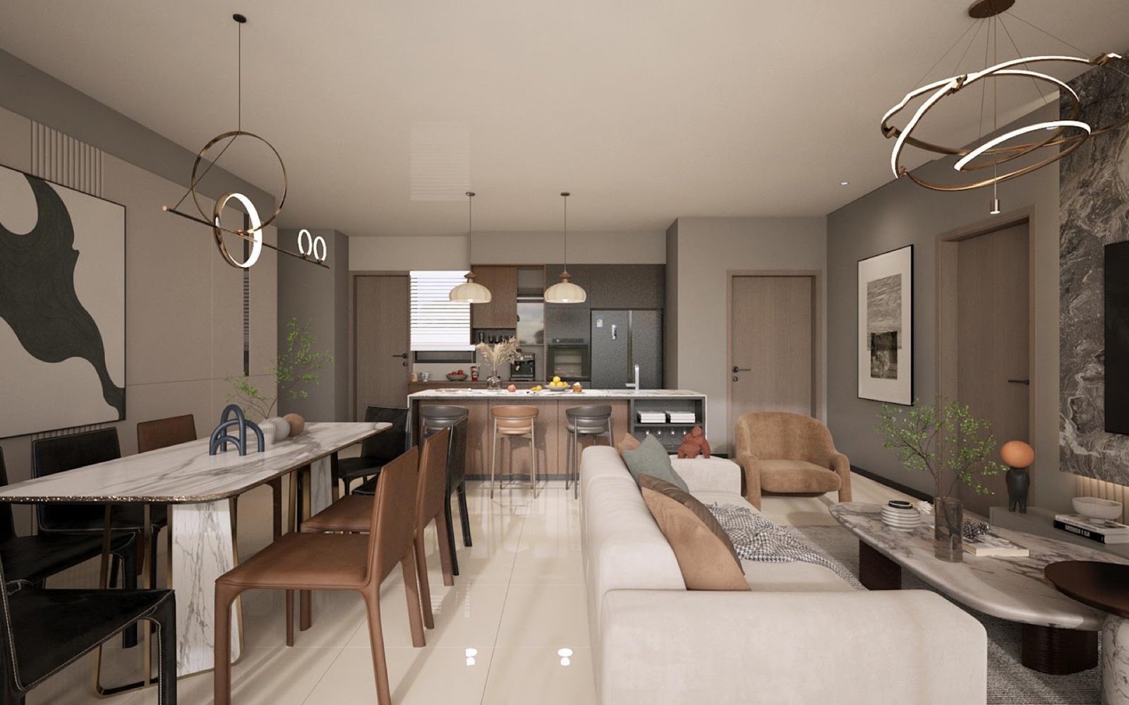 Laverra Seri Damansara Residences dining and kitchen area: artist's impression