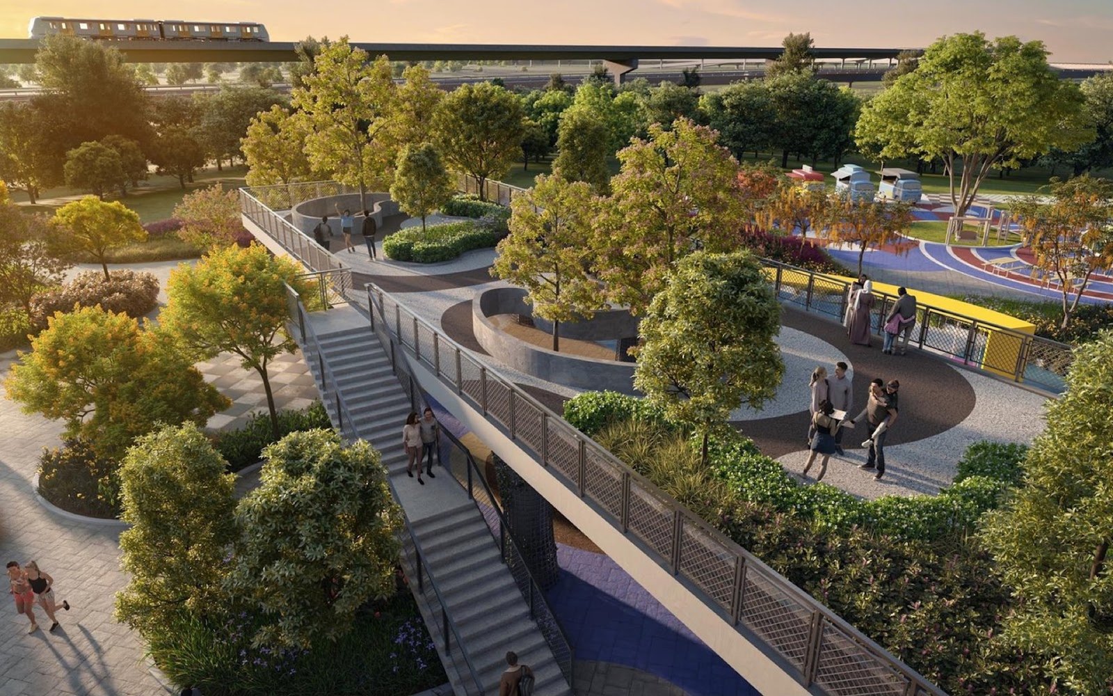 Laverra Seri Damansara Residences elevated walkway and garden: artist's impression
