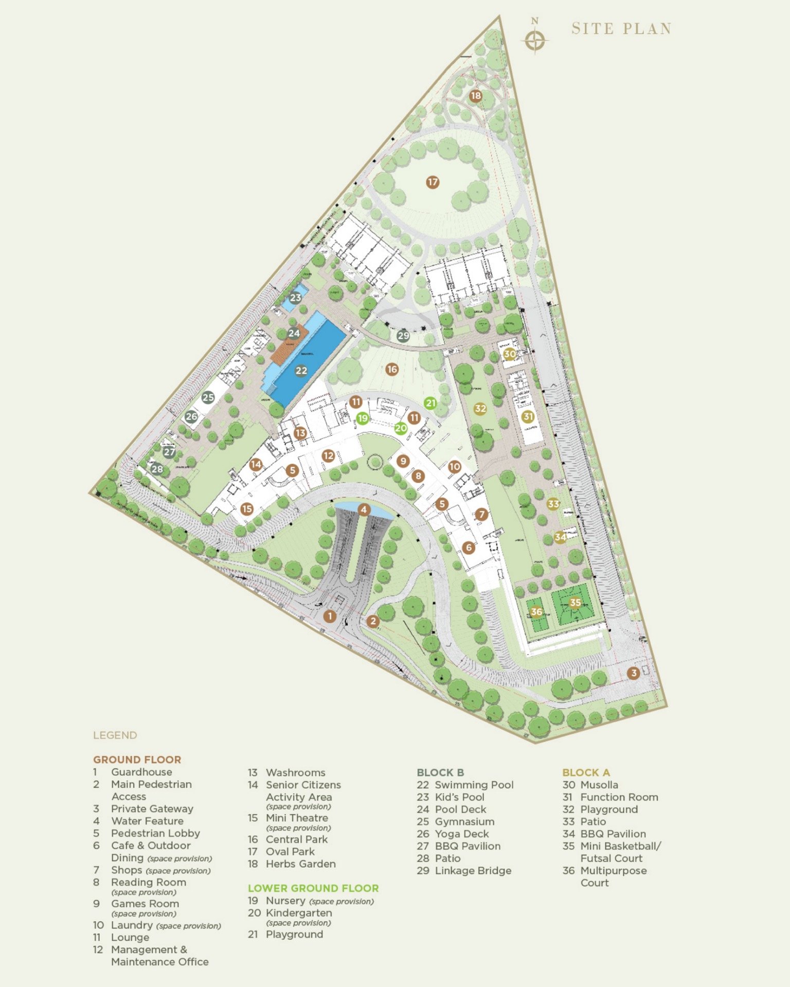 Linari site plan with facilities