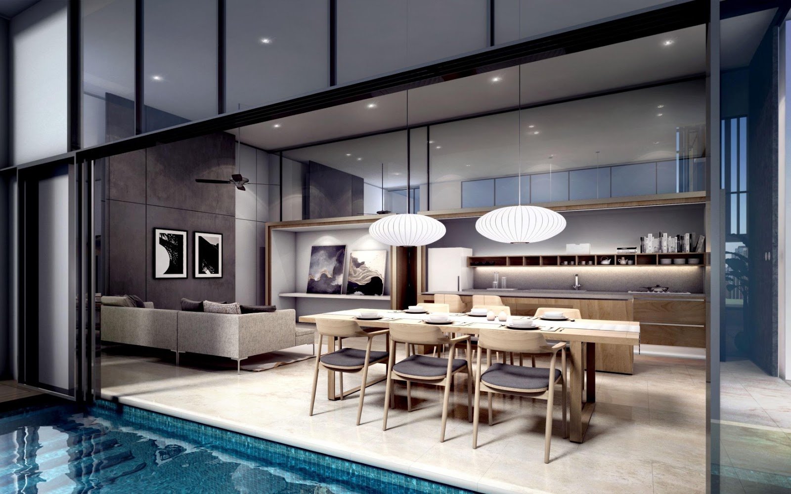 Lucentia Residences poolside dining lounge: artist's impression