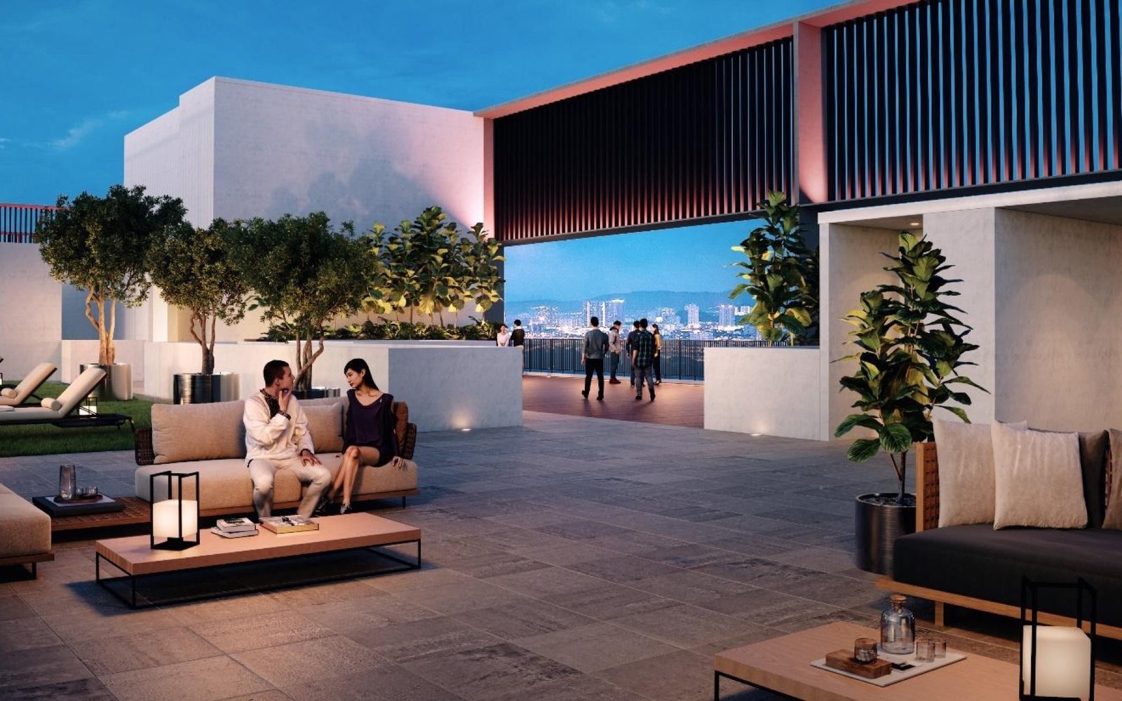 Luminar Residence rooftop lounge deck: artist's impression