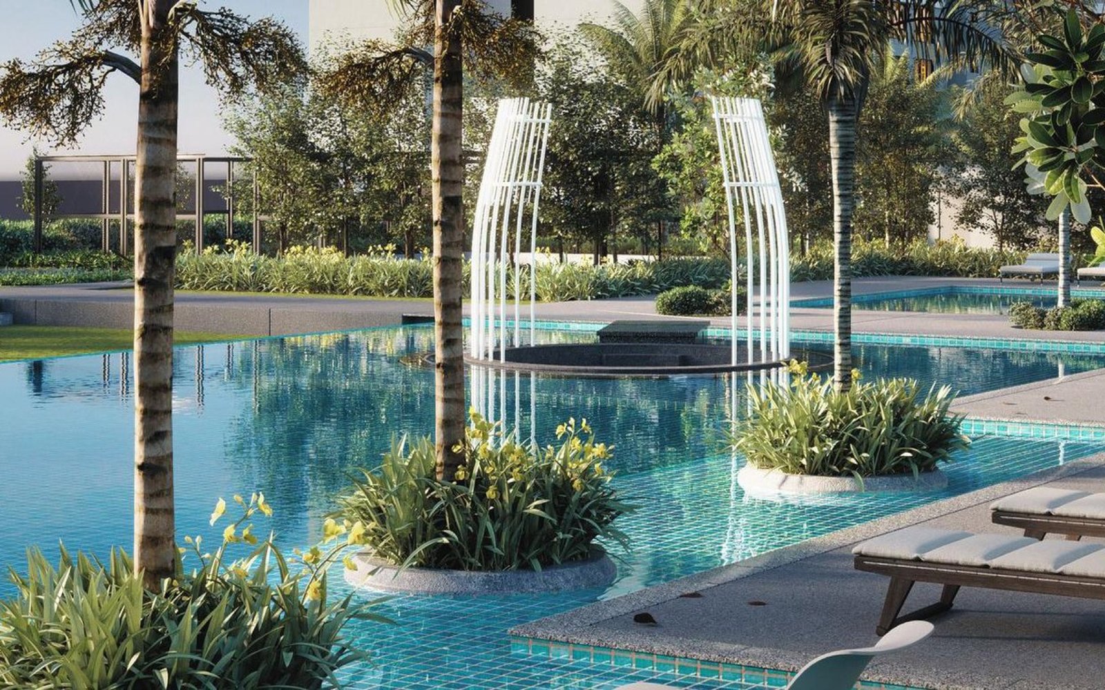 Luminar Residence swimming pool and water feature: artist's impression